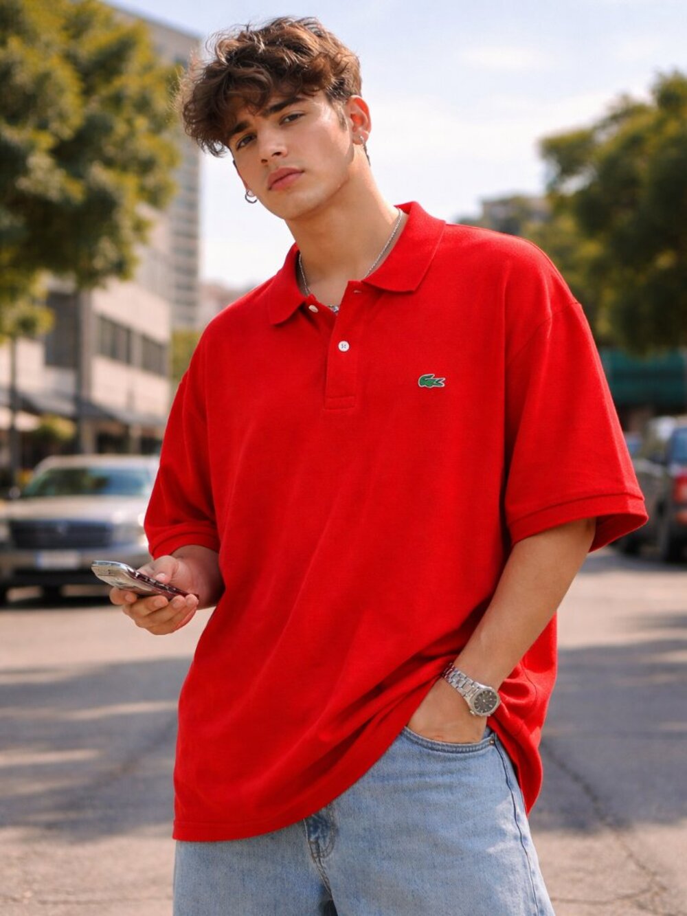 Lacoste Mens Polo Shirt Red Size 3XL Short Sleeve Classic Crocodile Logo